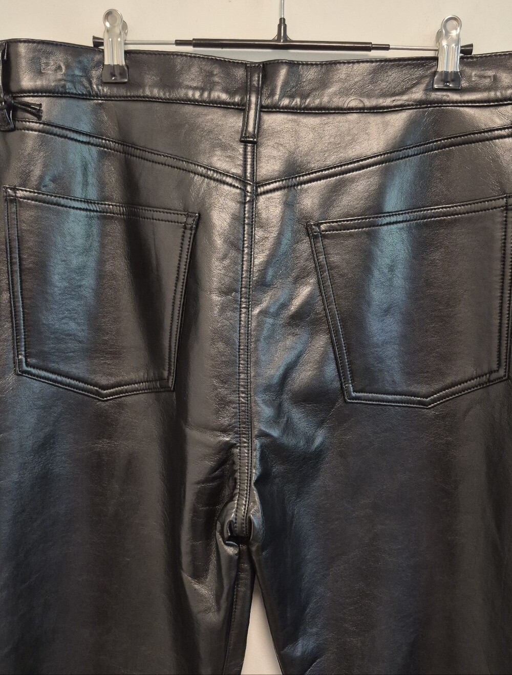 Agolde Recycled Leather 90's Pinch Waist Pants In Detox Black Size 31 NWT $348 - Picture 9 of 16